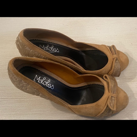 Maloles Anthropologie Suede Leather Pumps 38 7 - Picture 5 of 8